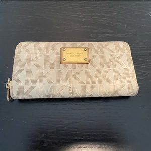 Cream MK wallet